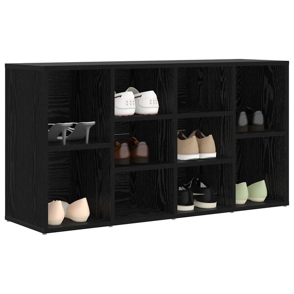 vidaXL Shoe Bench Black Oak 103 x 30 x 54.5 cm Engineered Wood