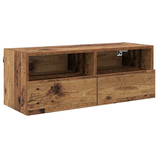vidaXL TV Wall Cabinet Old Wood 80 x 30 x 30 cm Engineered Wood
