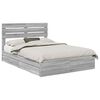 vidaXL Storage Bed Grey Sonoma 140 x 200 cm Engineered Wood