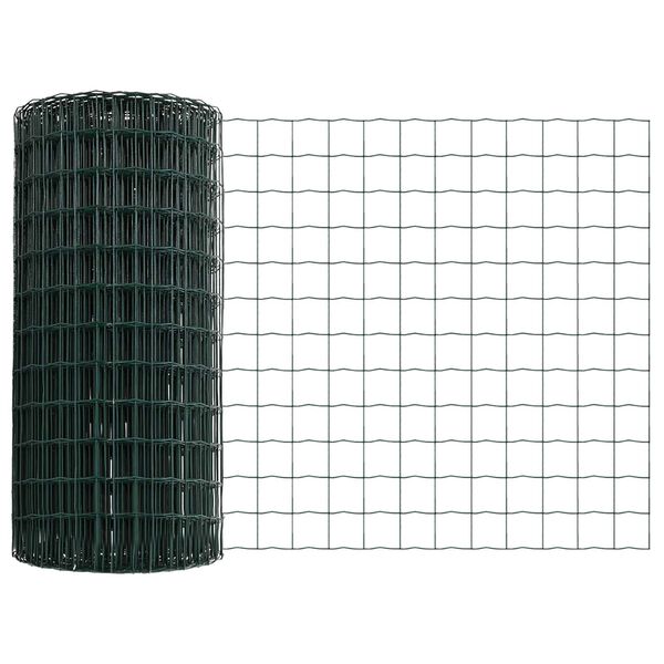 vidaXL Euro Fence Green 0.6 x 50 m PVC-coated iron