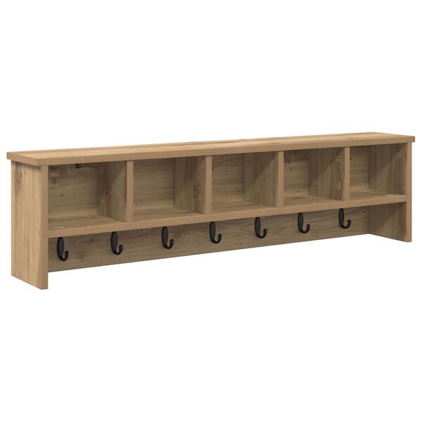 vidaXL Wall-Mounted Coat Rack with Shelf Artisan Oak 100 x 16 x 26 cm