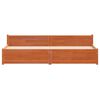 vidaXL Bed Frame Wax Brown 205.5 x 205.5 x 51 cm Solid Pine Wood
