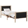 vidaXL Bed frame Brown and black 75 x 190 cm Solid pine wood