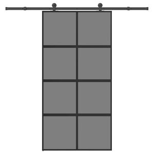 vidaXL Sliding Door with Hardware Set 102.5x205 cm Tempered Glass and Aluminium