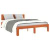 vidaXL Bed Frame with Headboard Wax Brown 135 x 190 cm Solid Pine Wood