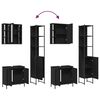 vidaXL 3 Piece Bathroom Cabinet Set Black Engineered Wood