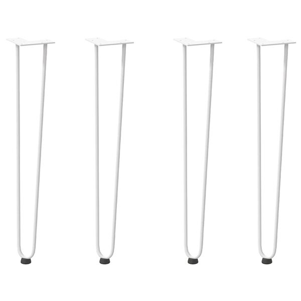 vidaXL hairpin legs for console tables for Console Table 4 pcs White 72 cm Solid Steel