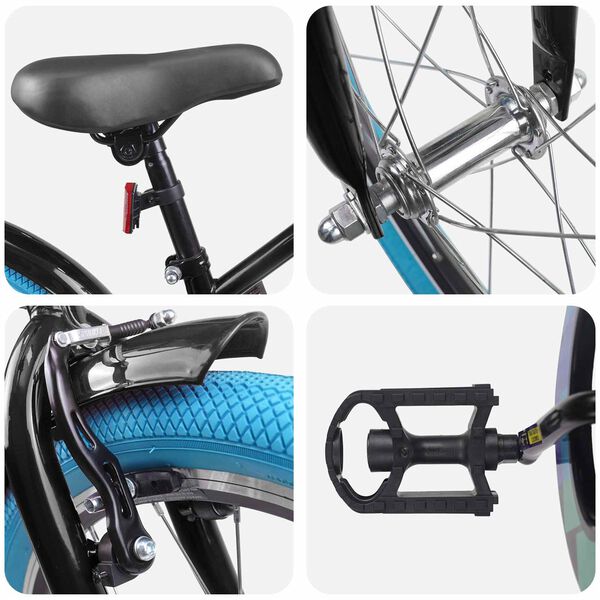 vidaXL Kids Bike 18'' for 5-7 Years Old Black