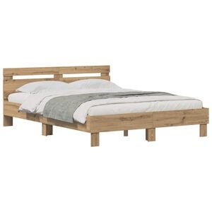 vidaXL Bed Frame Artisan Oak 120 x 200 cm Engineered Wood