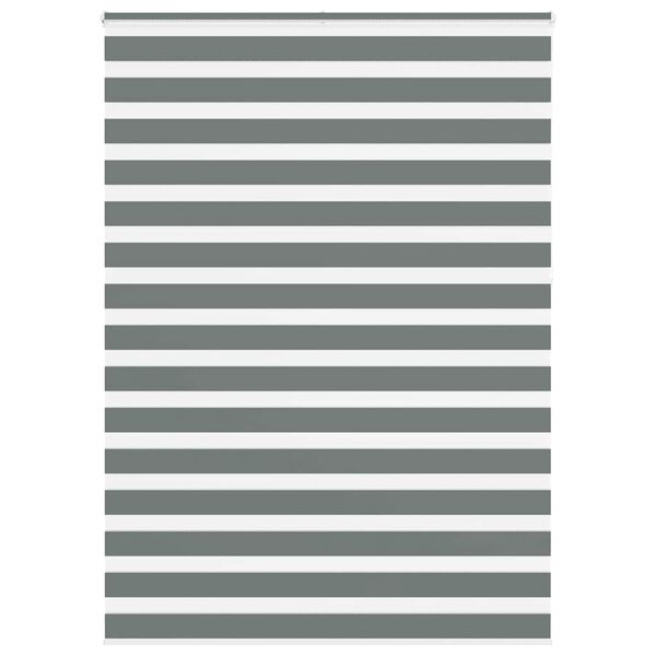 vidaXL Zebra Blind Dark Grey 165x230 cm Fabric Width 160.9 cm Polyester