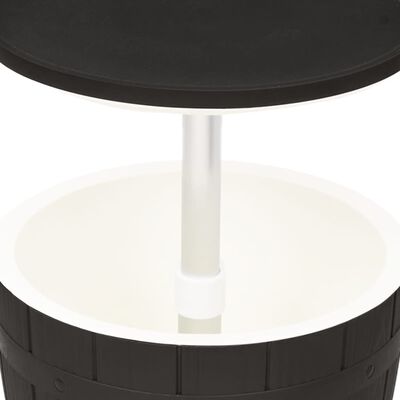vidaXL 3-in-1 Ice Cooler Table Black Polypropylene