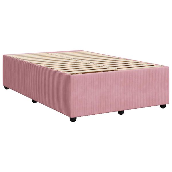 vidaXL Bed Frame without Mattress Pink 120x190 cm Small Double Velvet