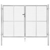 vidaXL Garden Gate Galvanised Steel 306x175 cm Silver