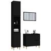 vidaXL 3 Piece Bathroom Furniture Set Black Engineered Wood