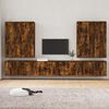 vidaXL 8 Piece TV Cabinet Set Smoked Oak Engineered Wood