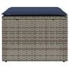vidaXL Garden Stool Grey 55 x 55 x 37cm Poly Rattan