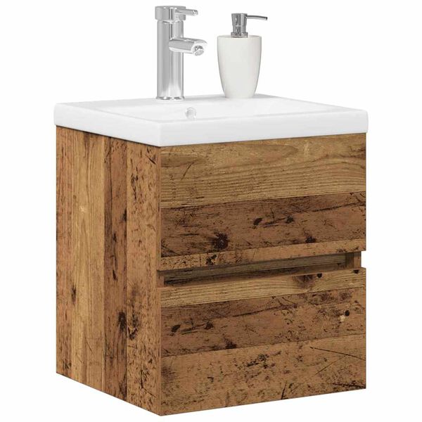 vidaXL Sink Cabinet Black oak 41 x 39 x 62 cm Engineered wood