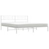 vidaXL Metal Bed Frame without Mattress with Headboard White 200x200cm
