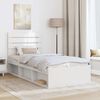 vidaXL Bed Frame with Headboard White 90 x 200 cm Solid Pine Wood