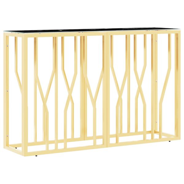 vidaXL Console Table Gold 110x30x70 cm Stainless Steel and Glass