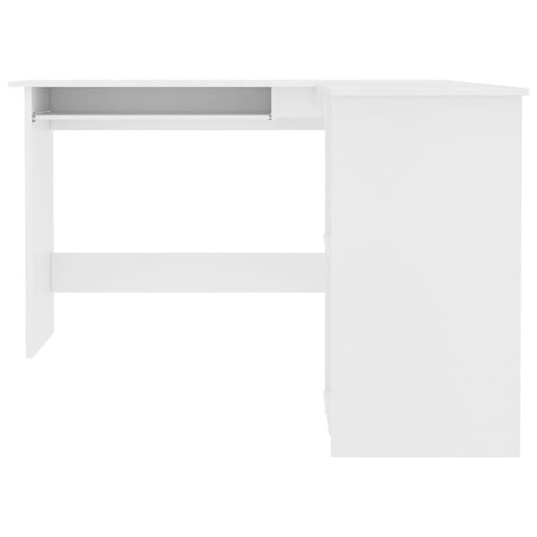 vidaXL L-Shaped Corner Desk White 120x140x75 cm Engineered Wood