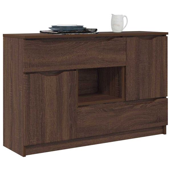 vidaXL Sideboard with Drawer Brown Oak 100 x 30 x 65.6 Engineered Wood
