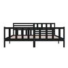 vidaXL Bed Frame without Mattress Black Solid Wood 200x200 cm (810106+814168)
