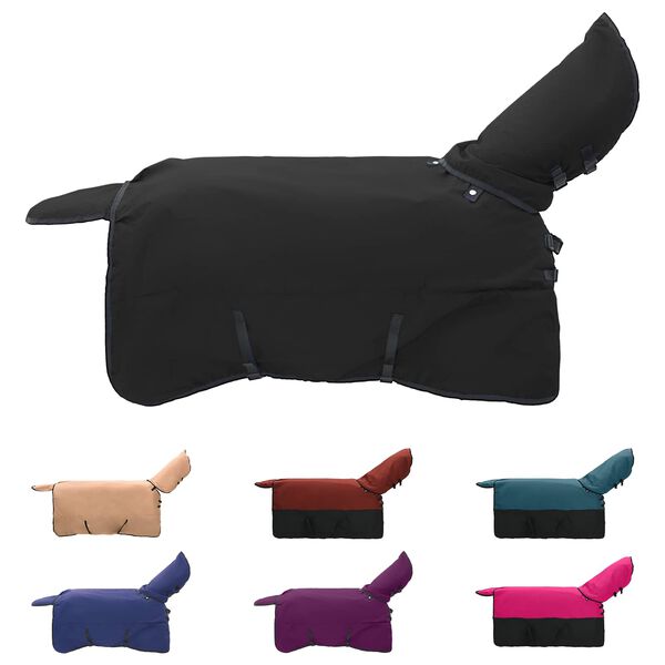 vidaXL Horse Blanket Full Black 165 cm Polyester