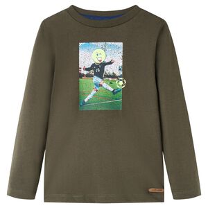 vidaXL Kids' T-shirt with Long Sleeves Khaki 104