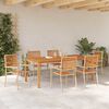 vidaXL Garden Dining Set 7 pcs Beige Solid Acacia Wood