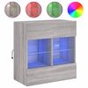 vidaXL TV Wall Cabinet with LED Lights Grey Sonoma 58.5x30x60.5 cm