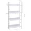 vidaXL 4-Layer Book Shelf White 60x27.6x124.5 cm Engineered Wood