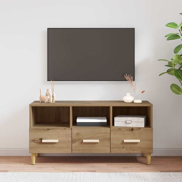 vidaXL TV Cabinet Artisian Oak 102 x 36 x 50 cm Engineered Wood