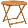 vidaXL Folding Garden Table Natural &Oslash;90 x 75 cm Solid Acacia Wood
