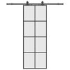vidaXL Sliding Door with Hardware Set Black 76x205 cm ESG Glass
