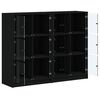 vidaXL Bookcase with Doors Black 136x37x109 cm Engineered Wood