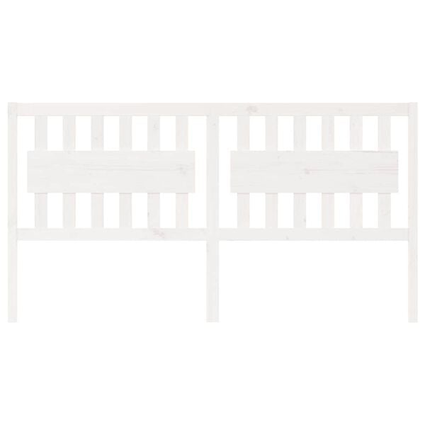 vidaXL Bed Headboard White 185.5x4x100 cm Solid Wood Pine