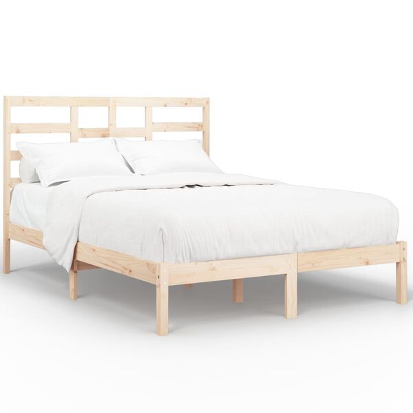 vidaXL Bed Frame without Mattress Solid Wood 140x190 cm