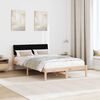 vidaXL Bed frame Brown and black 120 x 190 cm Solid pine wood