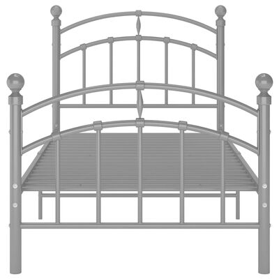 vidaXL Bed Frame Grey Metal 100x200 cm