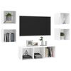 vidaXL 5 Piece TV Cabinet Set High Gloss White Engineered Wood