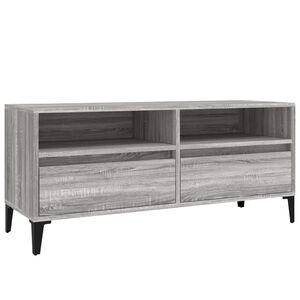 vidaXL TV Cabinet Grey Sonoma 100x34.5x44.5 cm Engineered Wood