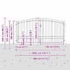 vidaXL Double Gate with Lock Grey 400 x 249.5 cm Steel