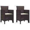 vidaXL Garden Chair 2 pcs Brown 53 x 49 x 85 cm Polypropylene