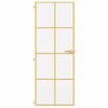 vidaXL Interior Door Slim Golden 76x201.5 cm Tempered Glass and Aluminium
