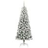 vidaXL Artificial Hinged Christmas Tree Green and White 180 cm