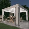vidaXL Gazebo with Double Roof&LED String Lights 3x3 m White