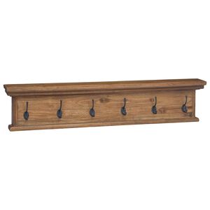 vidaXL Wall Mounted Coat Rack Natural 100 x 10 x 20 cm Solid Teak Wood