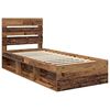 vidaXL Bed Frame with Headboard Old Wood 100 x 200 cm Solid Pine Wood