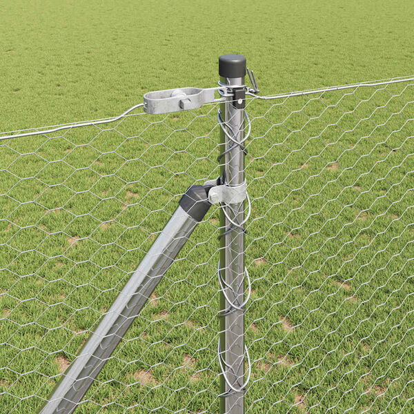 vidaXL Fence Post Silver 100 x 1.4 m (25 mm mesh) Steel